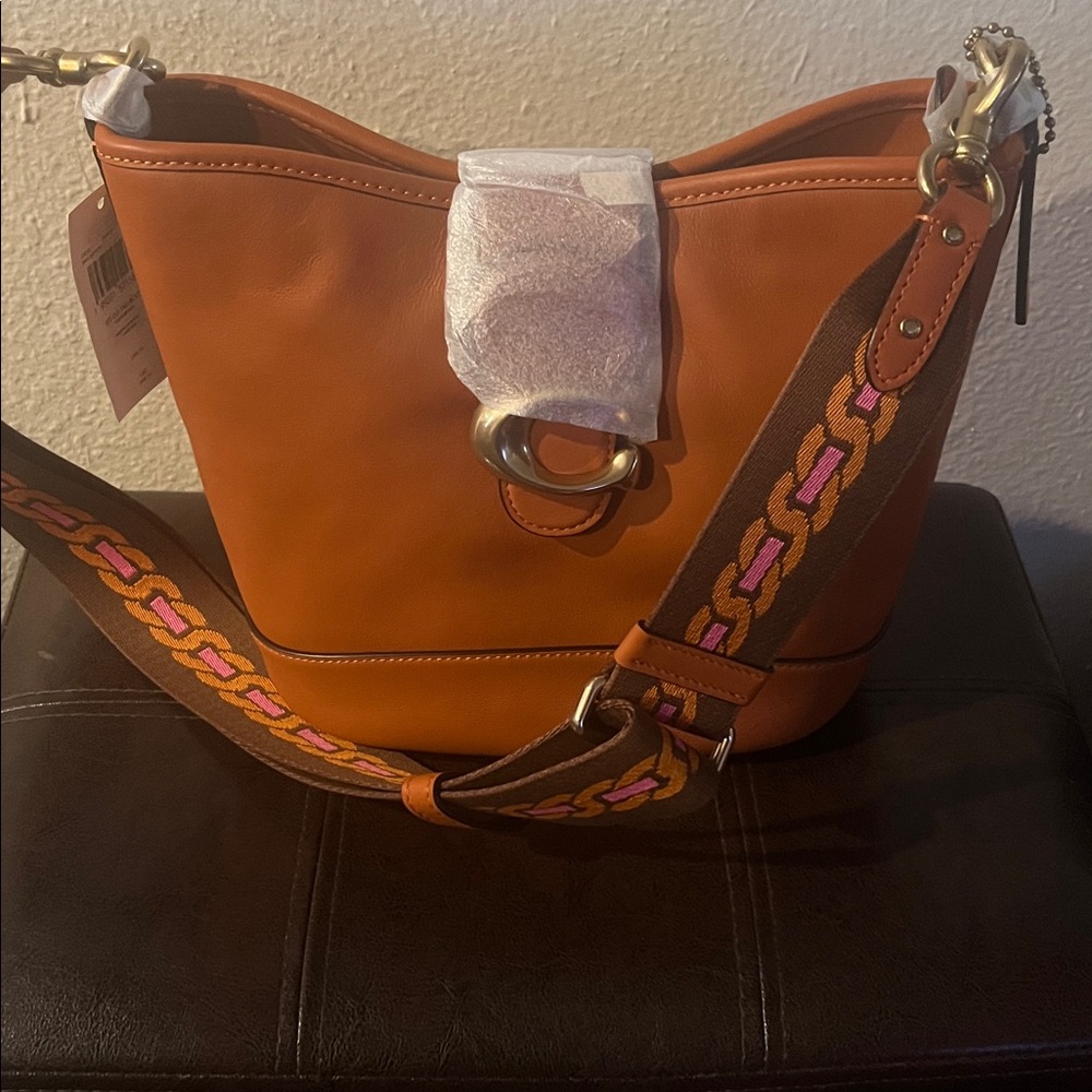 Coach STF CLF Tali Bucket Women's Tan Leather Bag B4/canyon - Picture 2 of 11